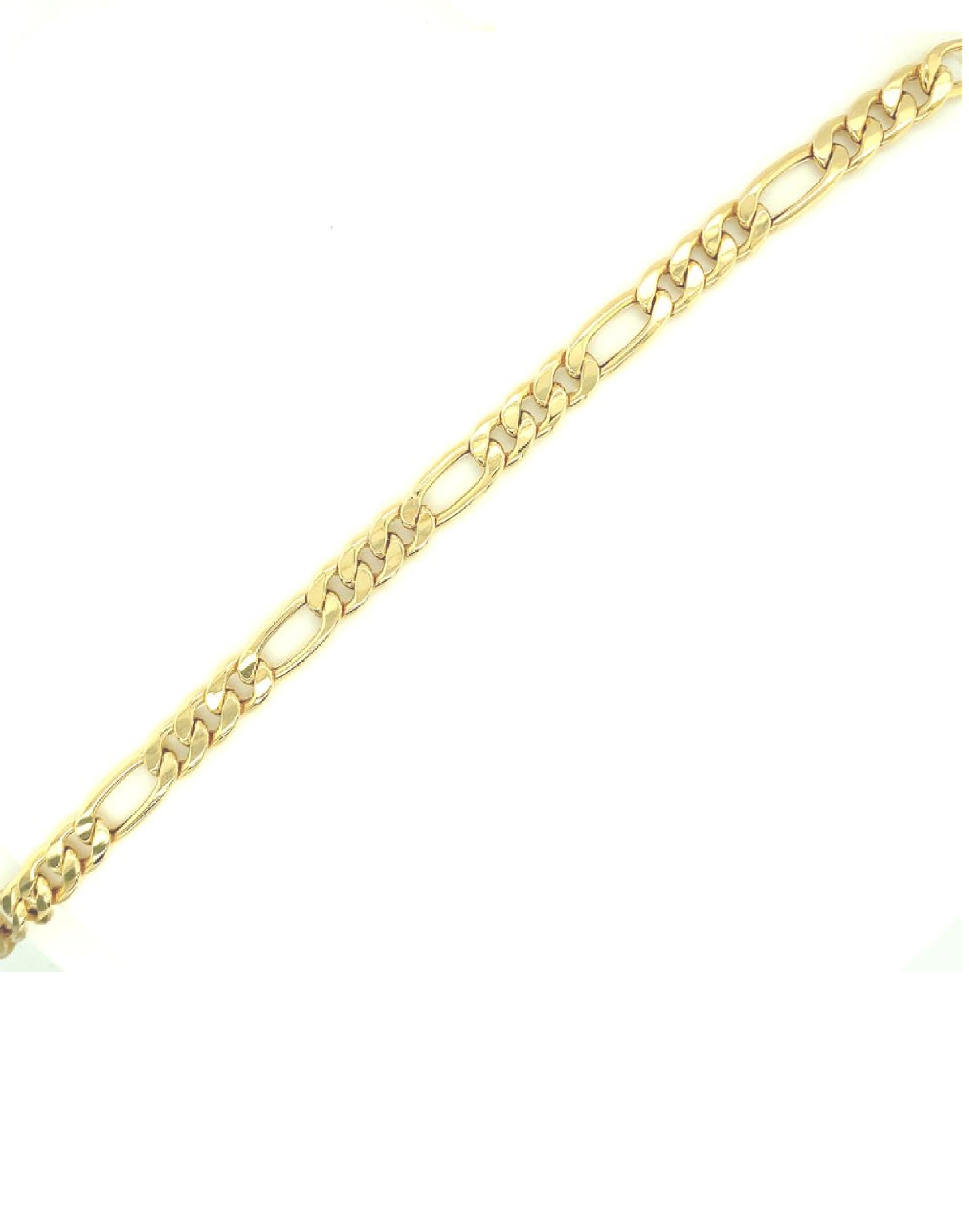 Gold 18 Kt Medium Figaro Gold Bracelet Jewelry