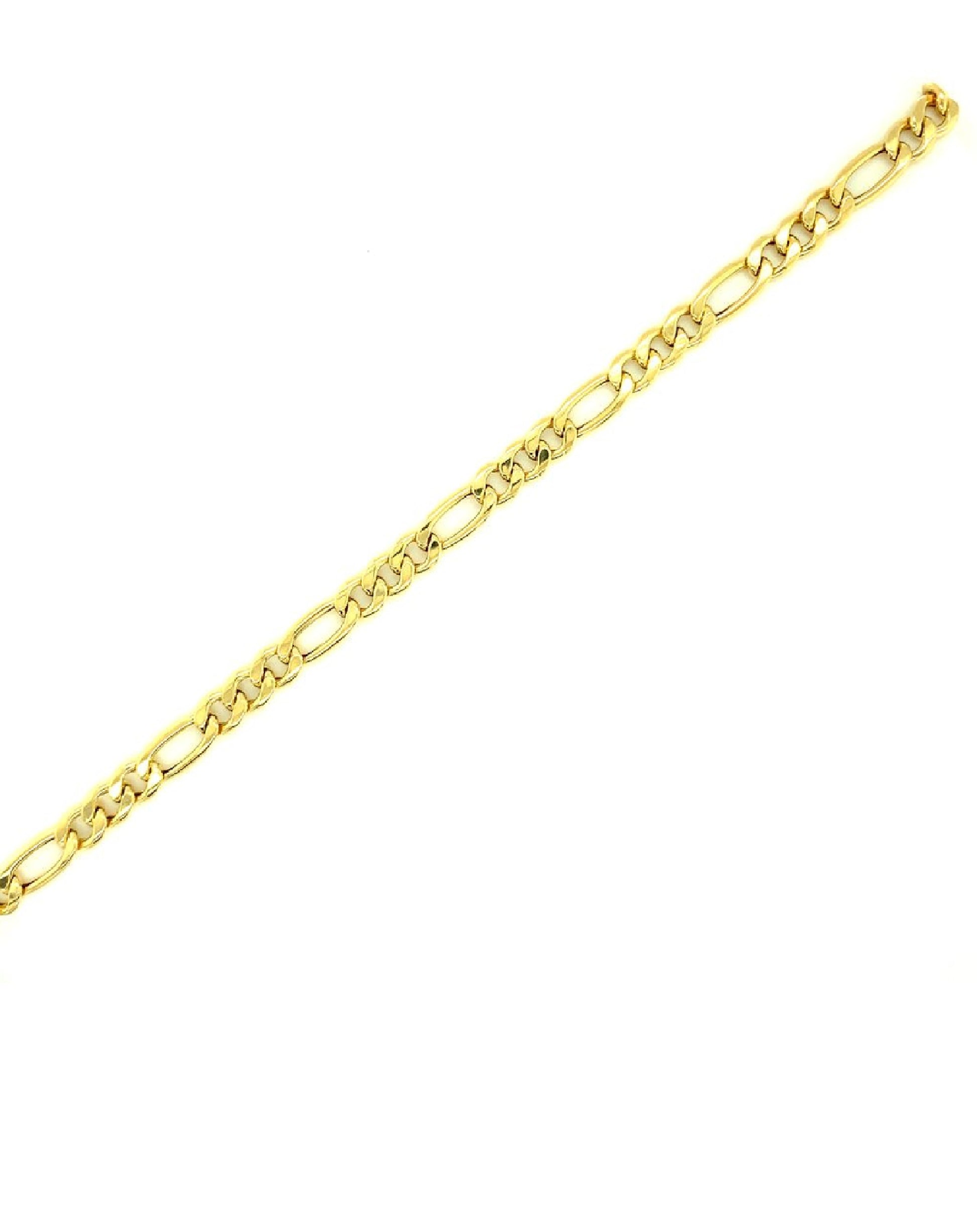 Gold 18 Kt Figaro Gold Bracelet Jewelry