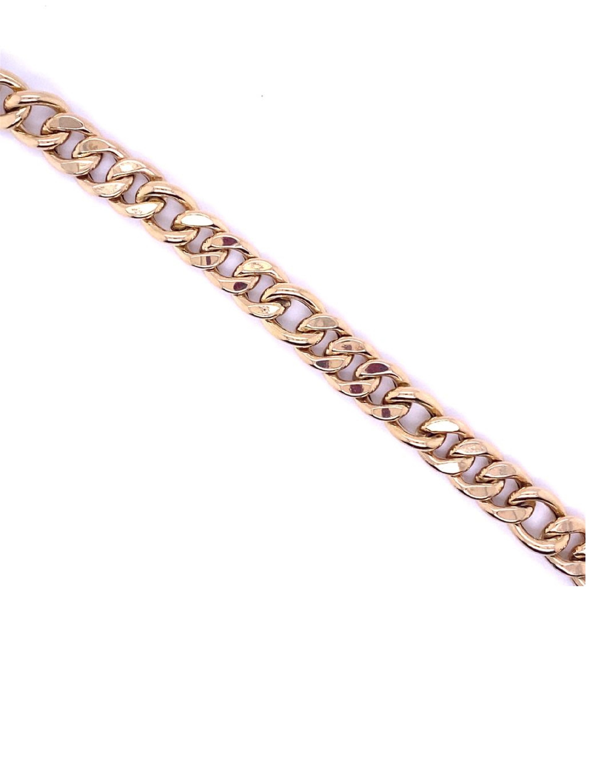 Gold 18 Kt Yellow Gold Curb Bracelet 750mls Unisex Jewelry