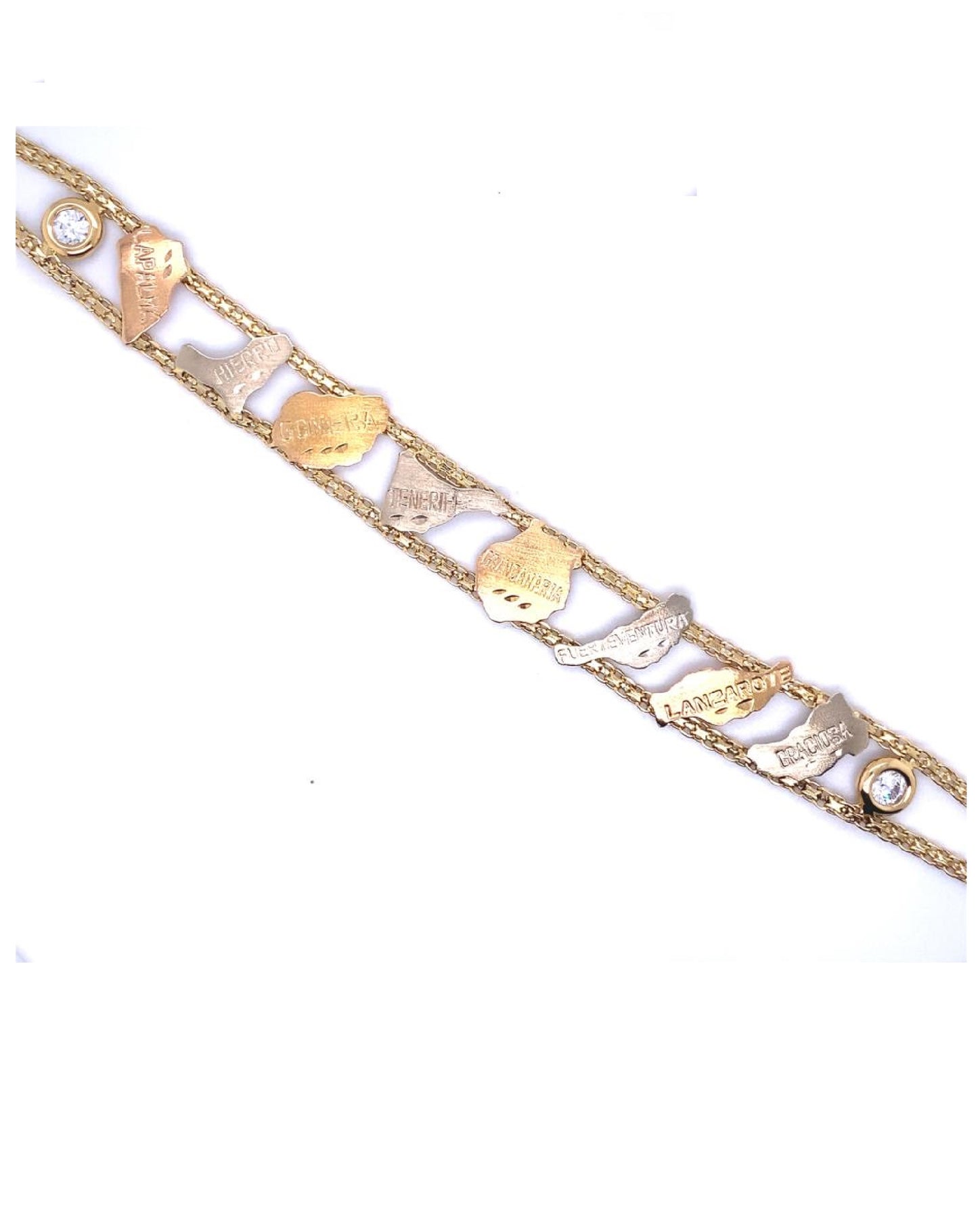 Gold 18 kt Yellow Gold Ladies Bracelet 8 Island 750mls Jewelry