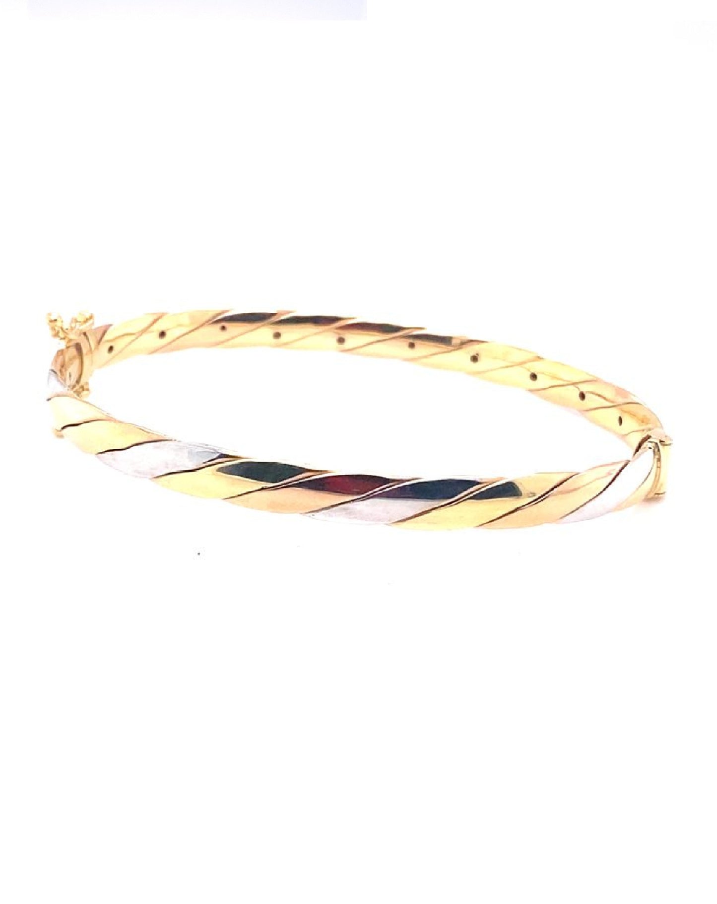 Gold 18 Kt Three-Tone Gold Unique Bangle Jewelry