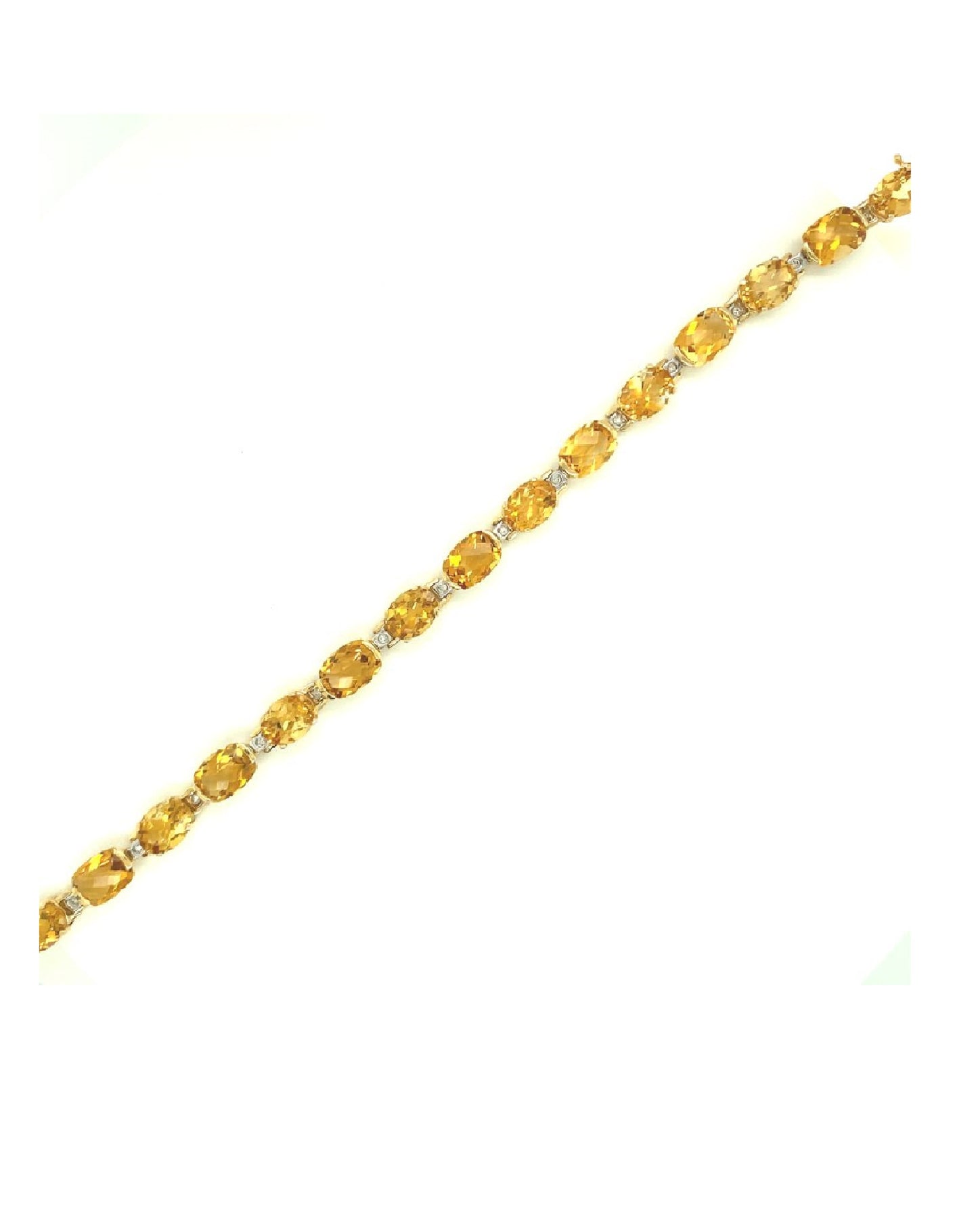 Diamonds Yellow Gold Citrine Semi Precious Bracelet Bracelets