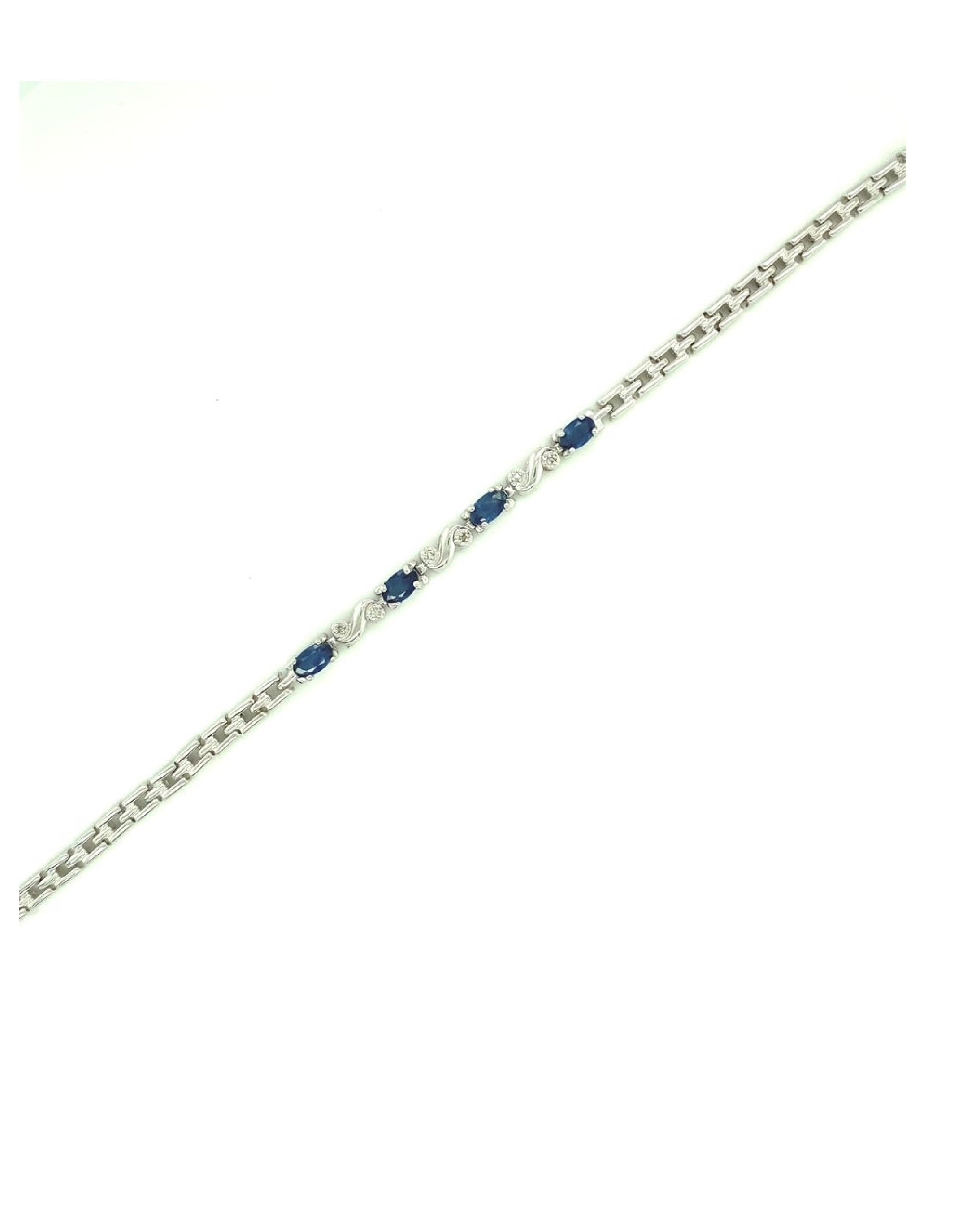 Diamonds 14 Kt Blue Sapphire Diamond Bracelet Bracelets