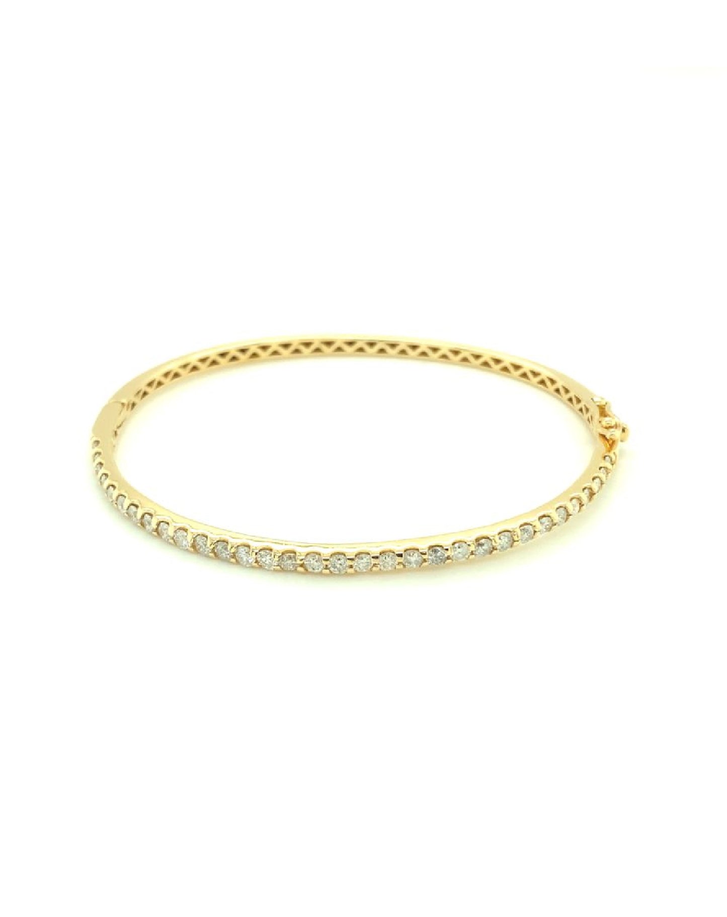 Diamonds 14 Kt Yellow Gold Diamond Bangle Bracelets