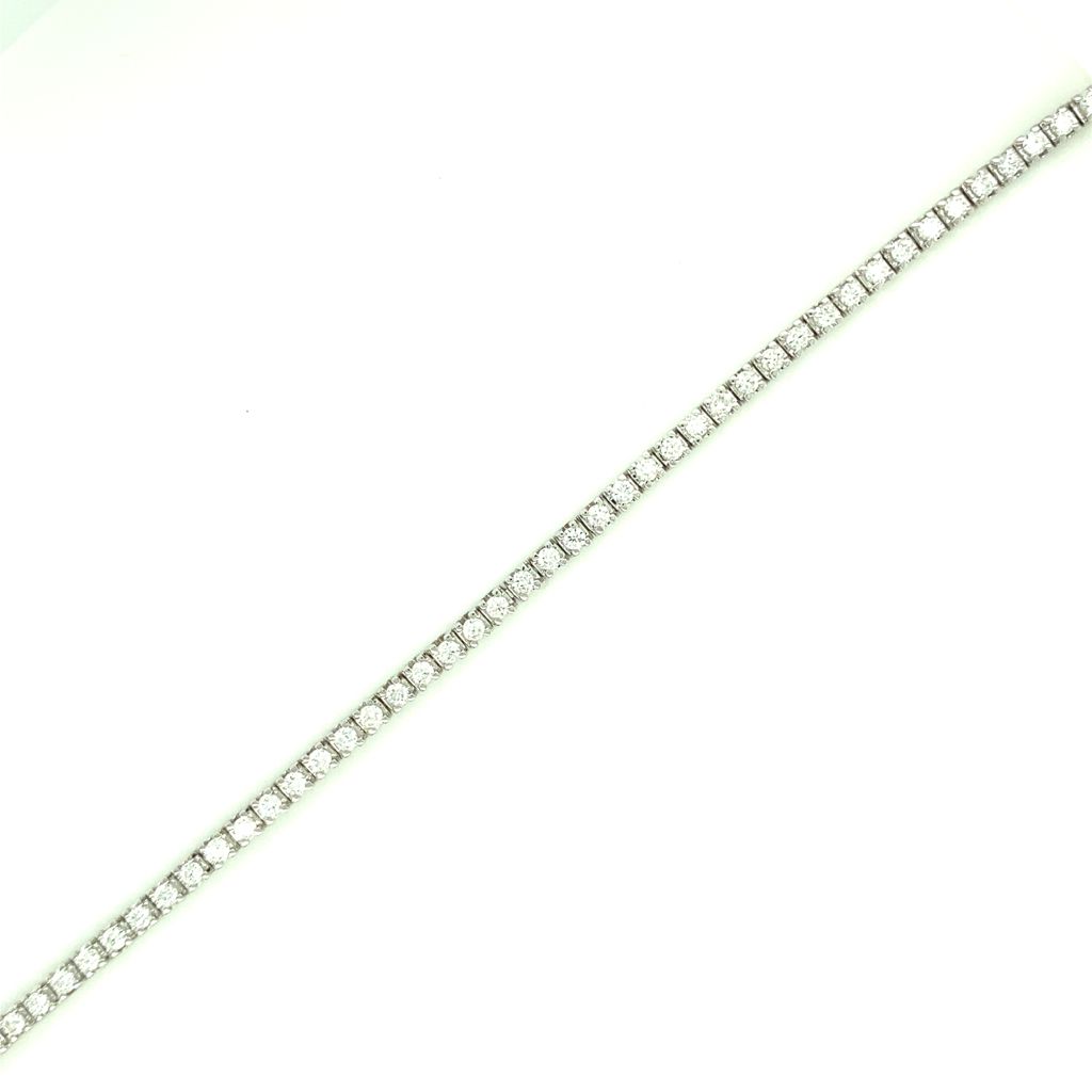 Diamonds 18 Kt White Gold Tennis Diamond Bracelet Bracelets