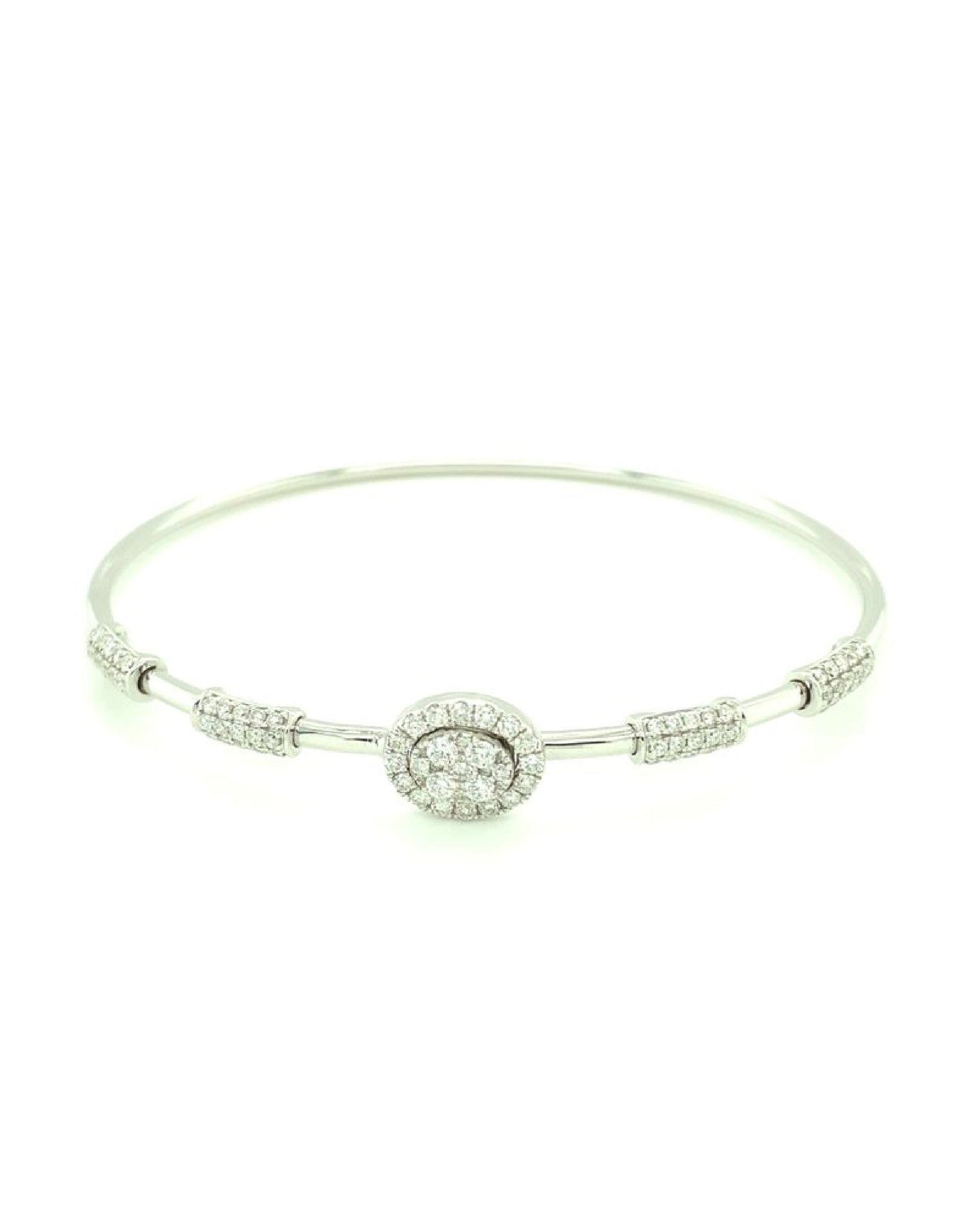 Diamonds 14 Kt White Gold Diamond Bangle Jewelry