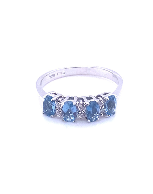 Diamonds 4 Oval Aquamarine Diamond Ring Rings