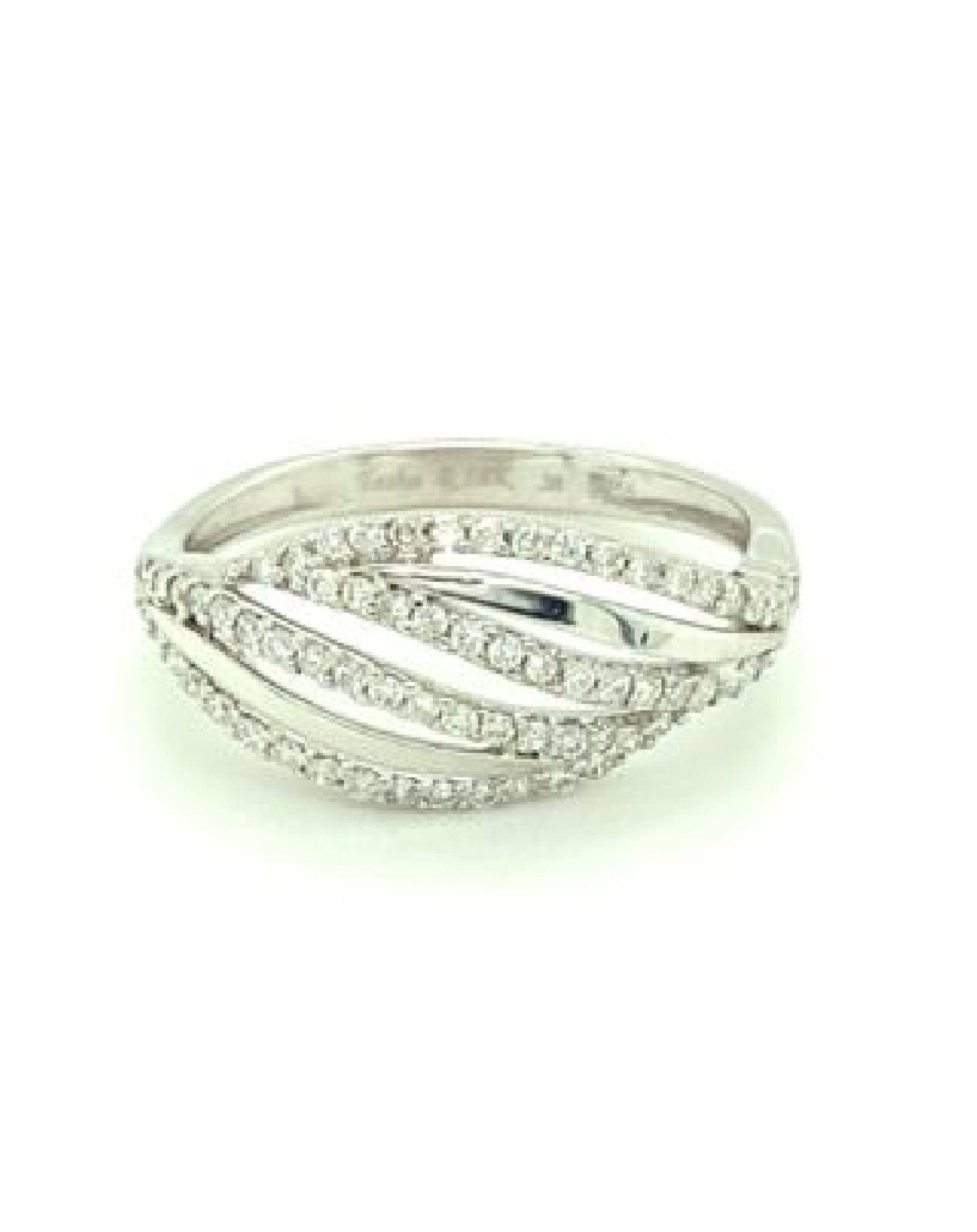 Diamonds 18 Kt White Gold Leaf Diamond Ring Rings