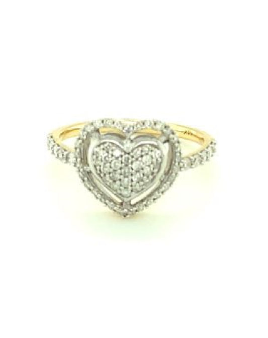 Diamonds 14 Kt Yellow Heart Diamond Ring Rings