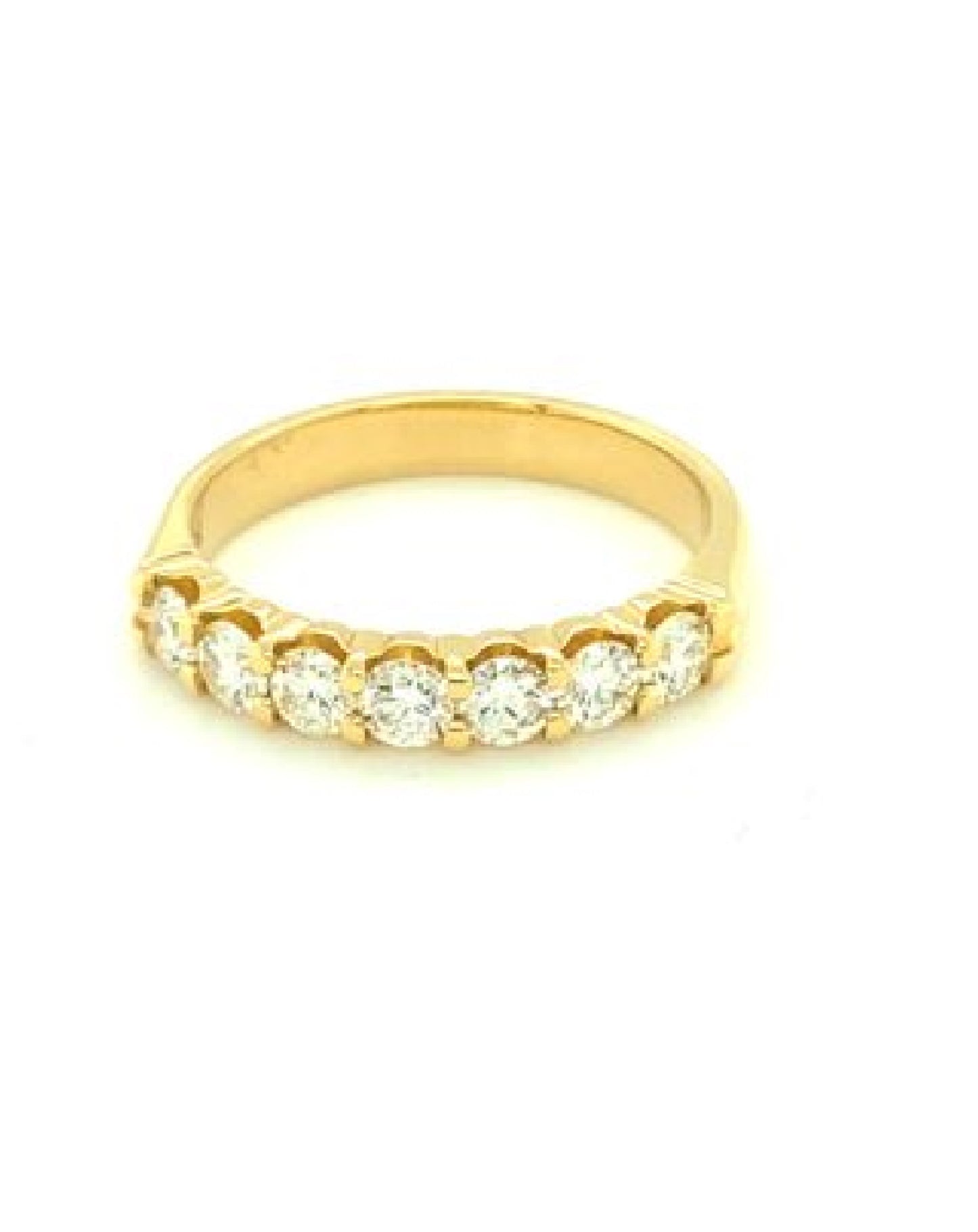 Diamonds 18 Kt Eternity Band Yellow Gold 7 Diamond Engagement Ring Rings