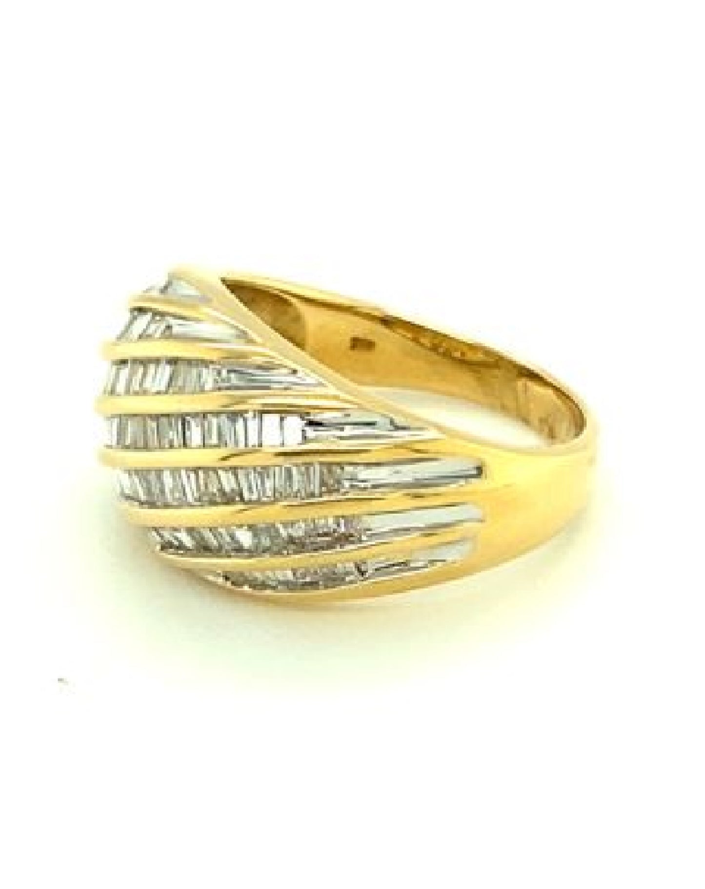 Diamonds 18 Kt Yellow Gold Unique Baguette Diamond Ring Rings