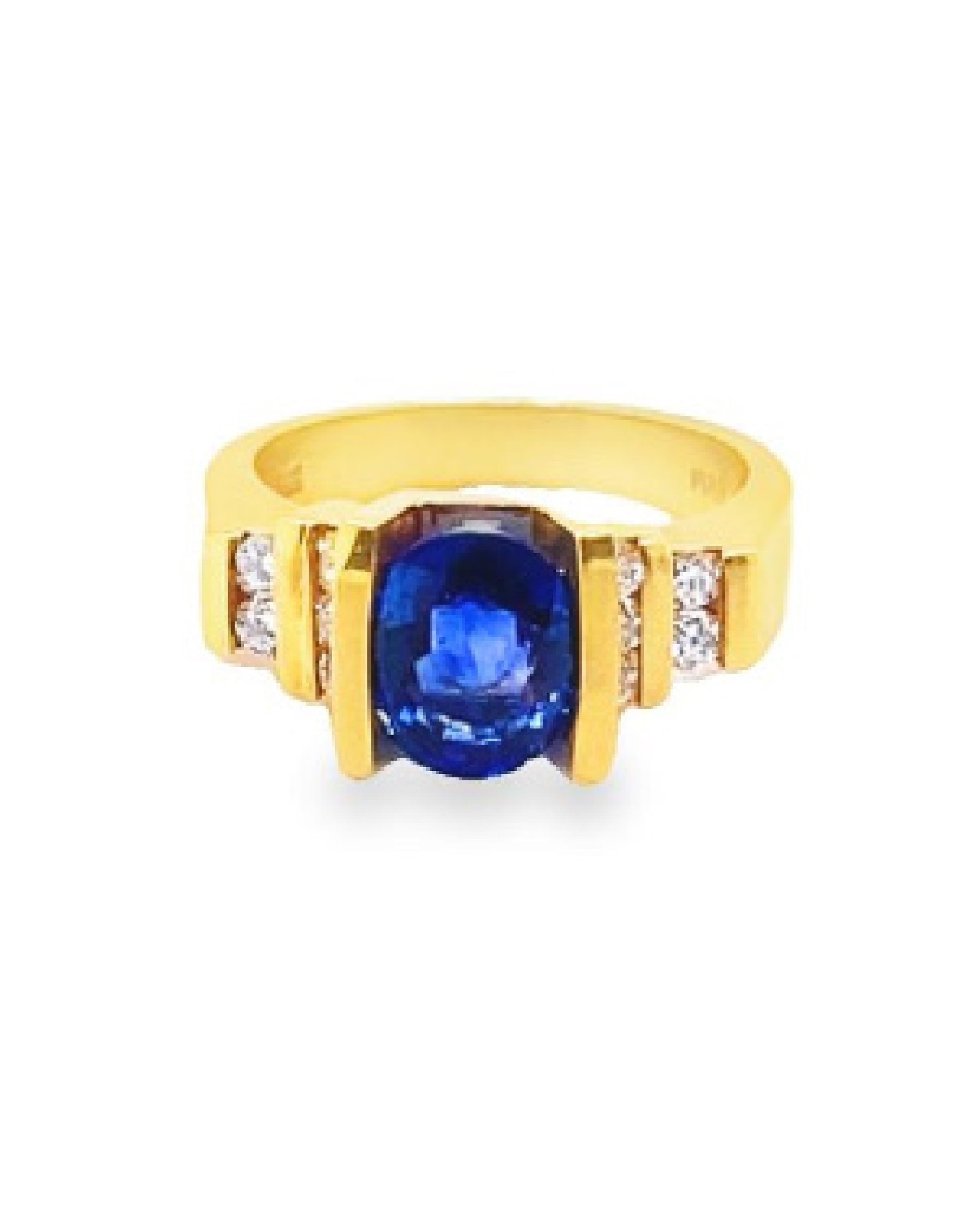 Diamonds Oval Blue Sapphire Engagement Diamond Ring Rings