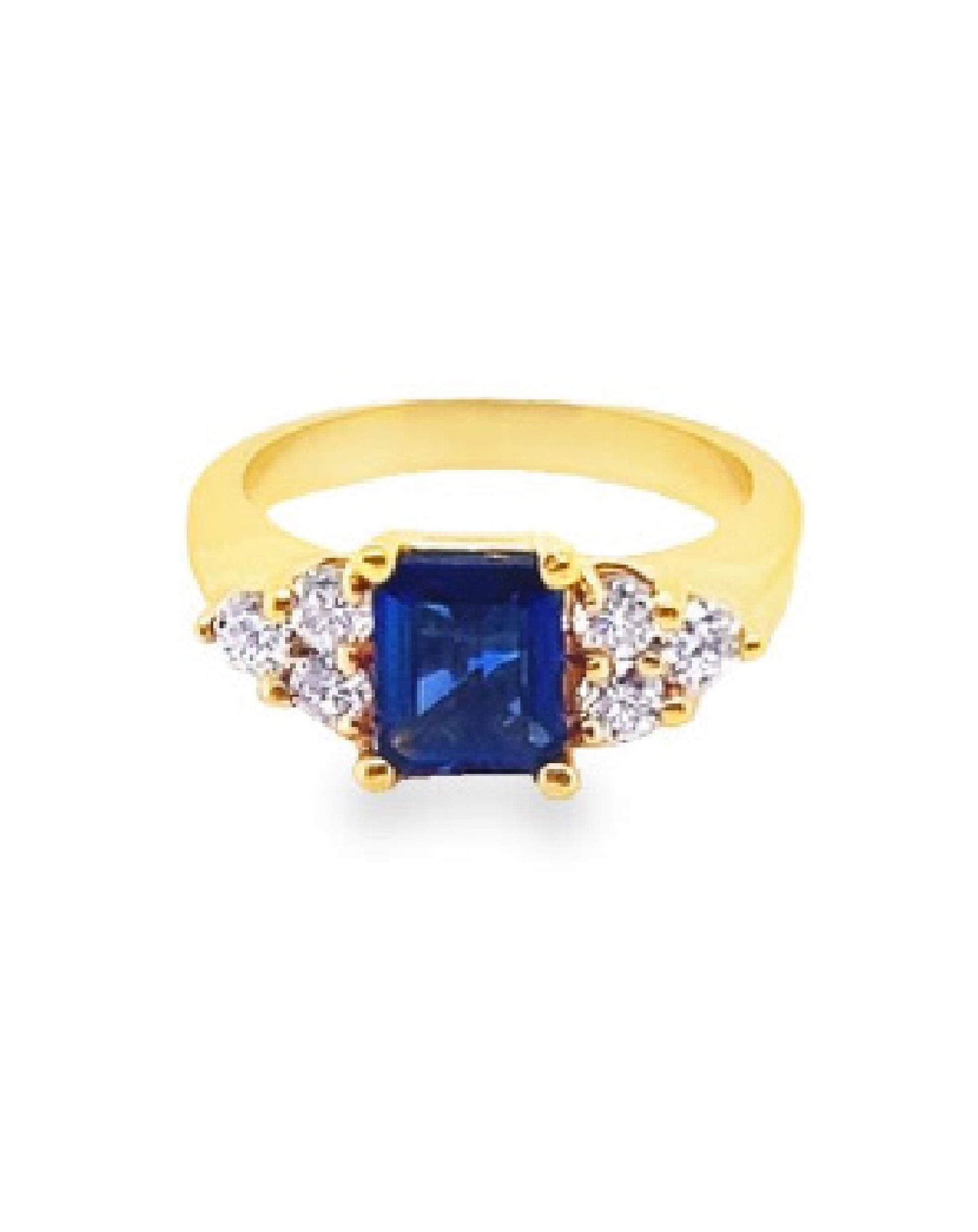 Diamonds Princess Blue Sapphire Engagement Diamond Ring Rings