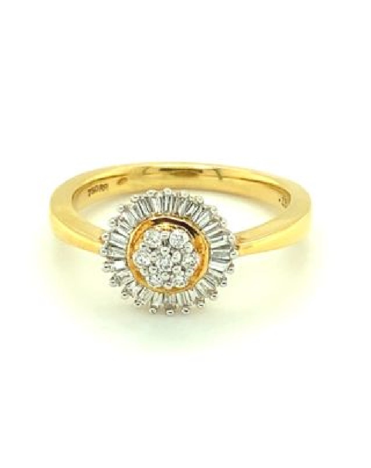 Diamonds 18 Kt Yellow Sunflower Diamond Ring Rings