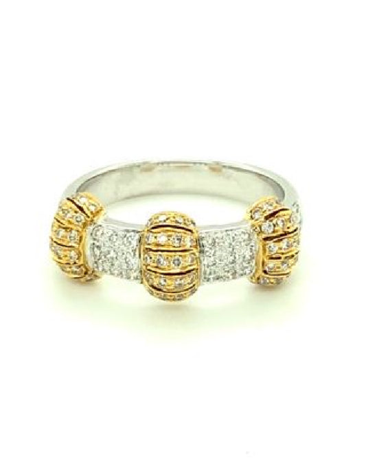 Diamonds 18 Kt Two Tone Band Diamond Ring Rings