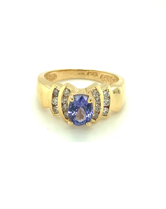 Diamonds Oval Amethyst Semi-Precious Majestic Diamond Ring Rings