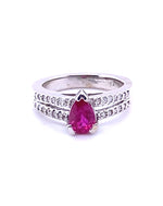 Diamonds Trilliant Ruby Diamond Ring 0.23 CT 0.76 CT Rings