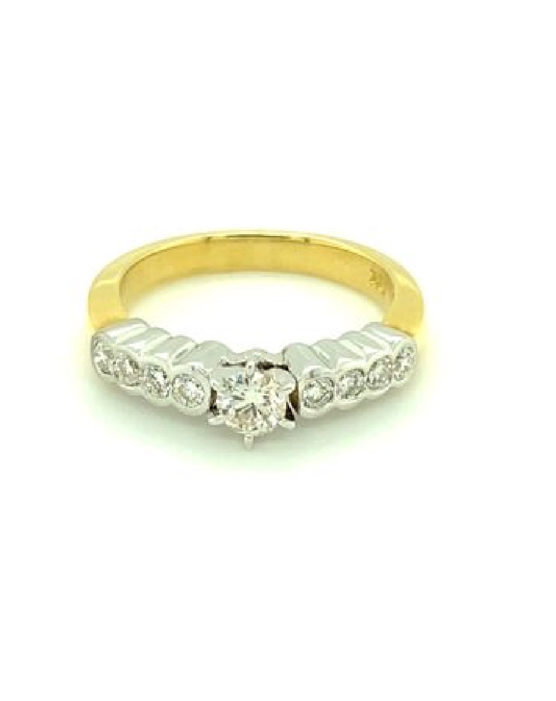 Diamonds 14 Kt Yellow Band Engagement Diamond Ring Rings