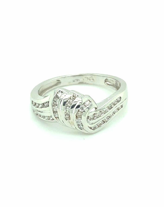Diamonds 14 Kt Wave Diamond Ring Rings