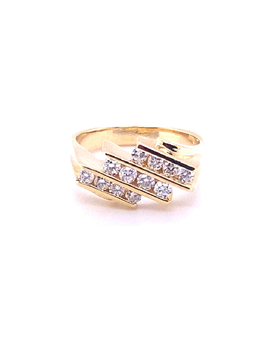 Diamonds 3 Lines Diamond Ring, 0.54CT Rings