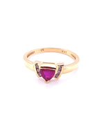 Diamonds TRILLIANT Ruby Diamond Ring, 0.50 CT, 0.08 CT Rings