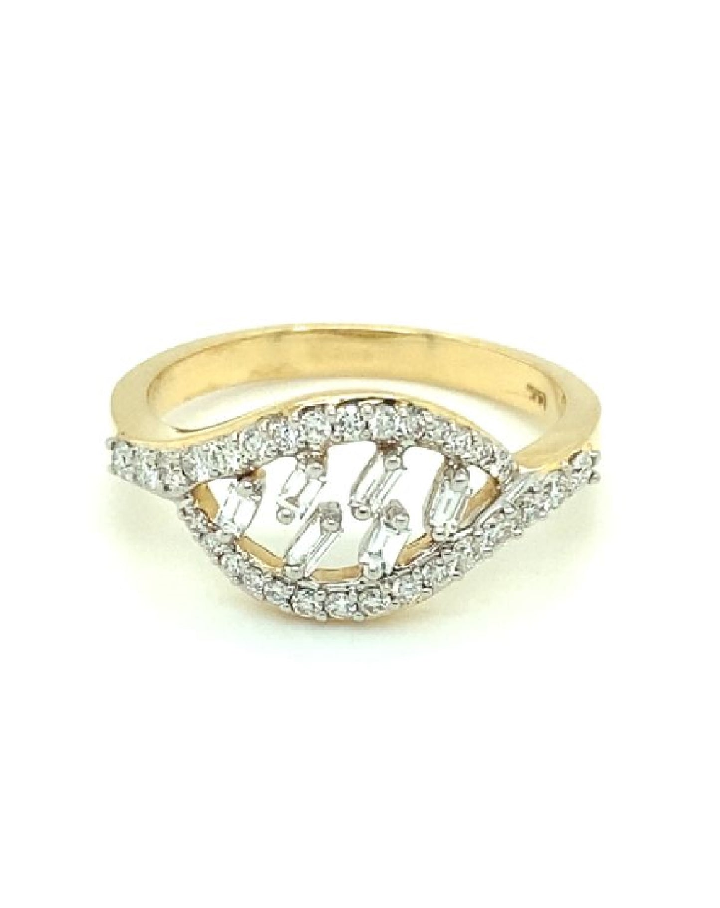 Diamonds Brilliant, Baguette, Diamond Ring, 0.45 CT Rings