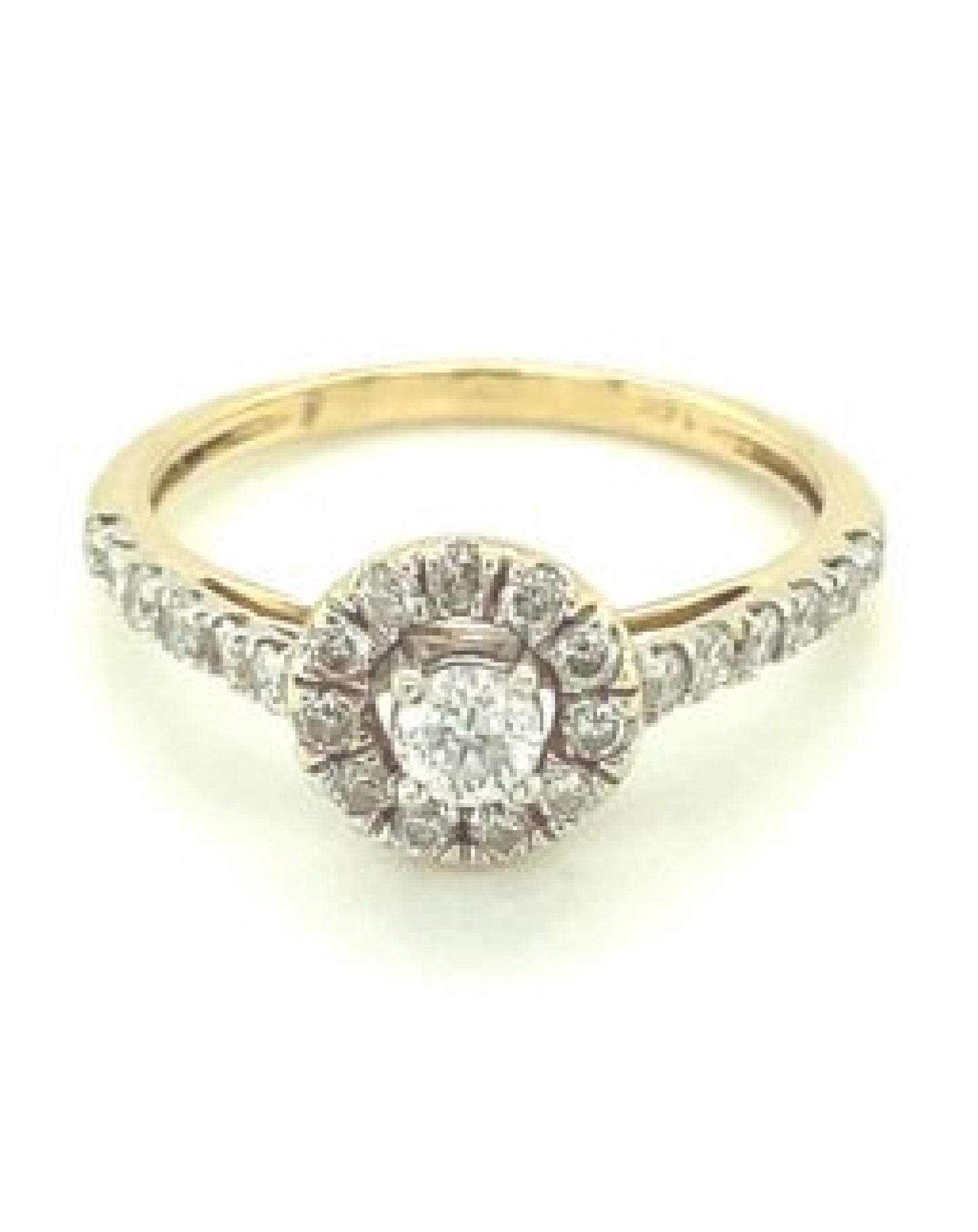 Diamonds 14 Kt Yellow Gold Solitaire Engagement Diamond Ring Rings