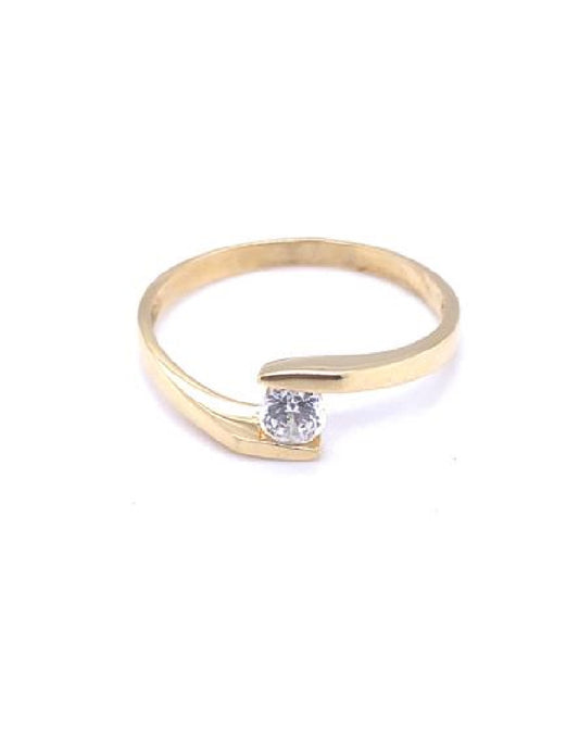 Gold 18 kt Yellow Gold White Sapphires Ring Jewelry