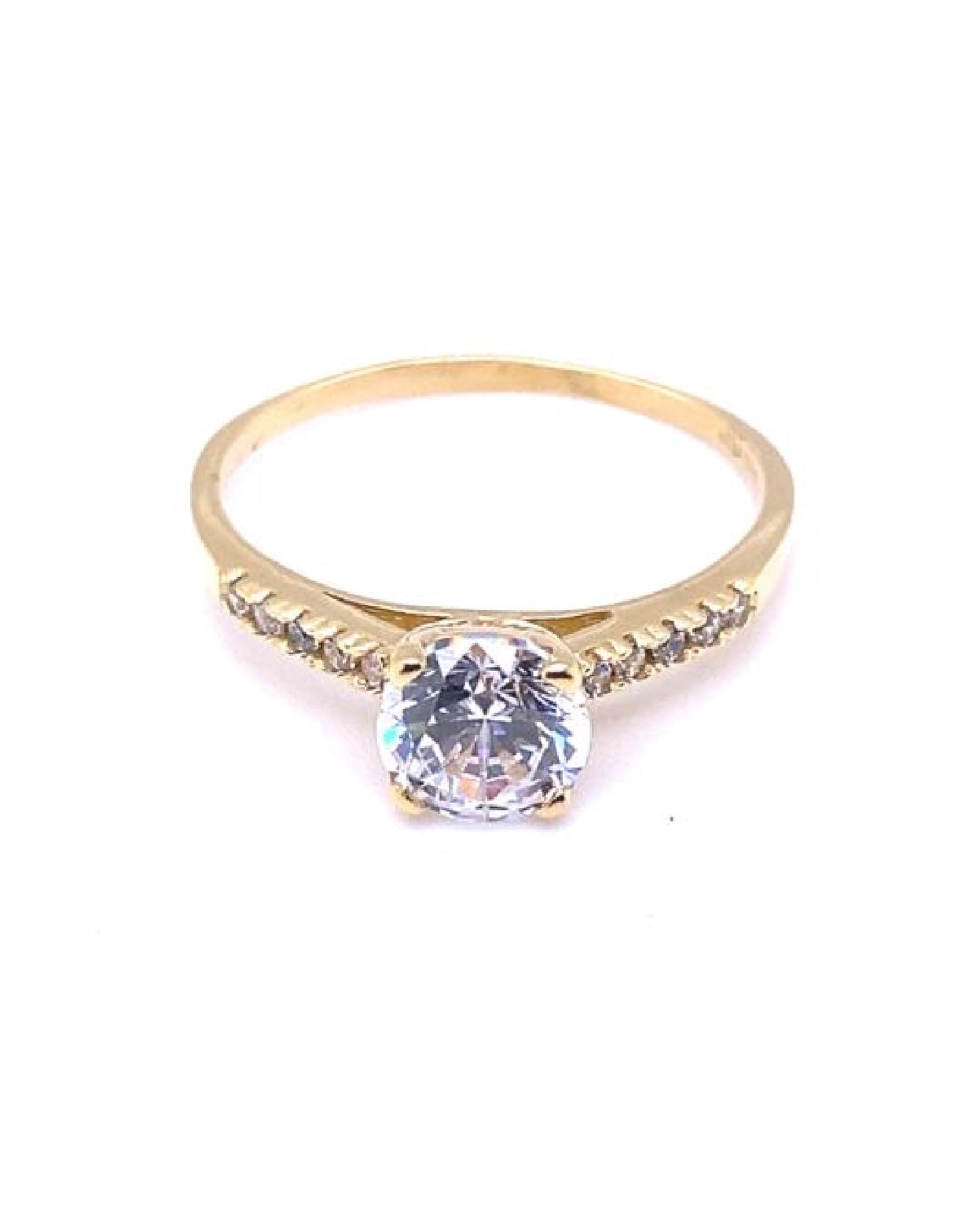 Gold 18 kt Yellow Gold White Sapphires Ring Jewelry