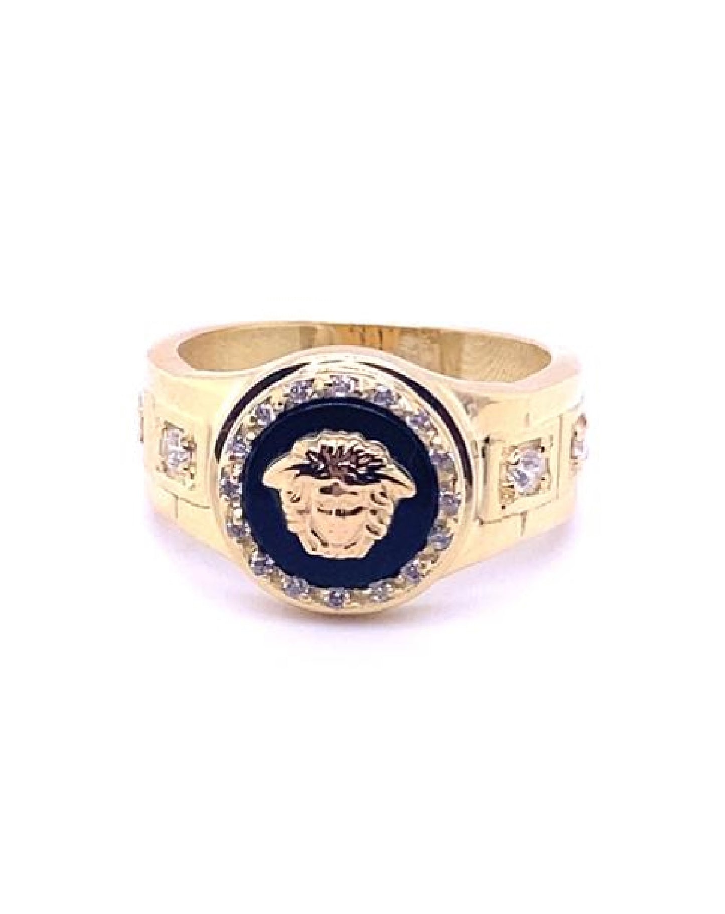 Gold 18 kt Yellow Gold Gents Ring With Black Onix (750mls) Jewelry