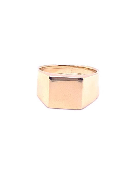 Gold 18 kt Yellow Gold Square Men's Ring 750mls Jewelry