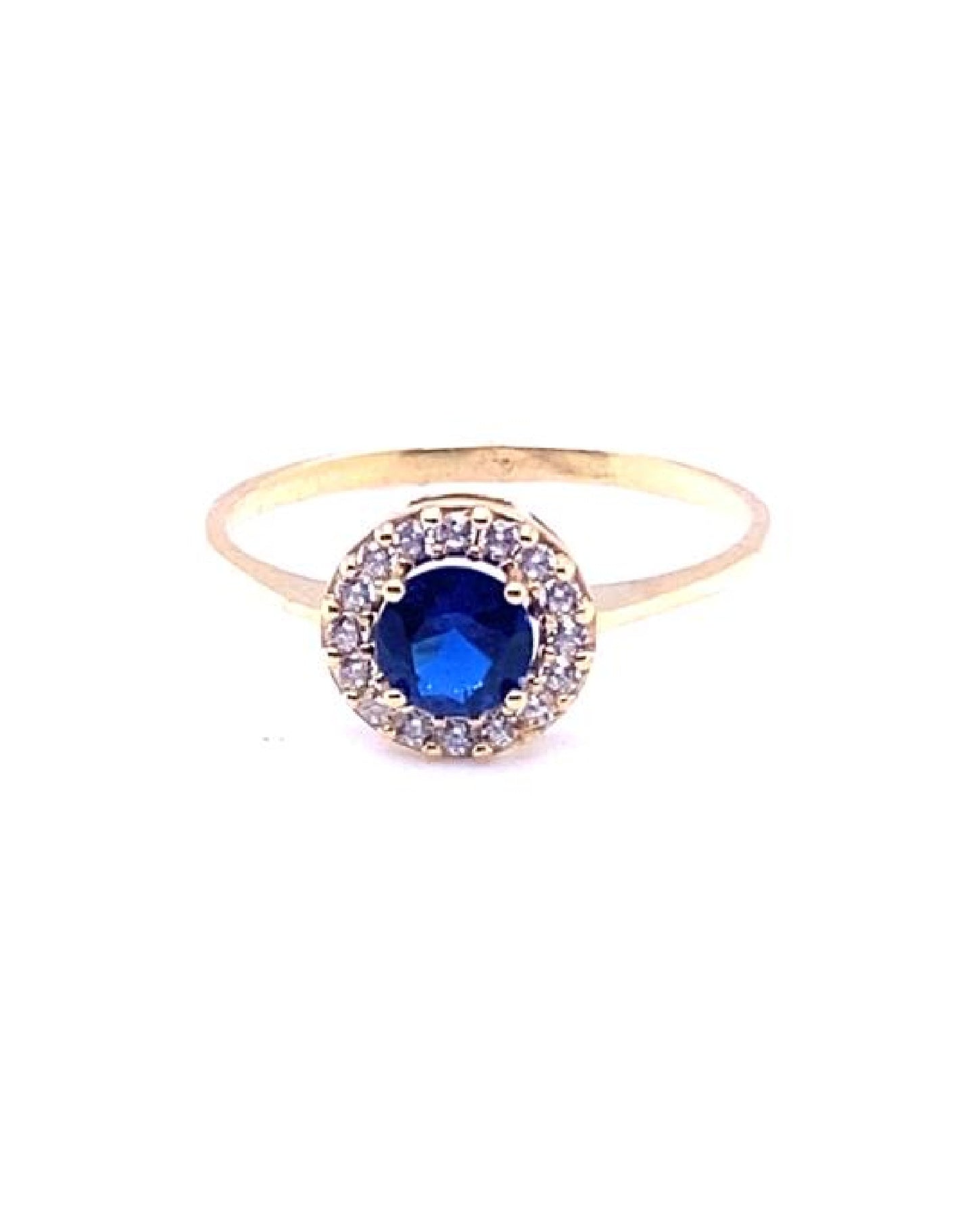 Gold 18Kt (750mls) Yellow/White Gold Blue & White Sapphires Ring Jewelry