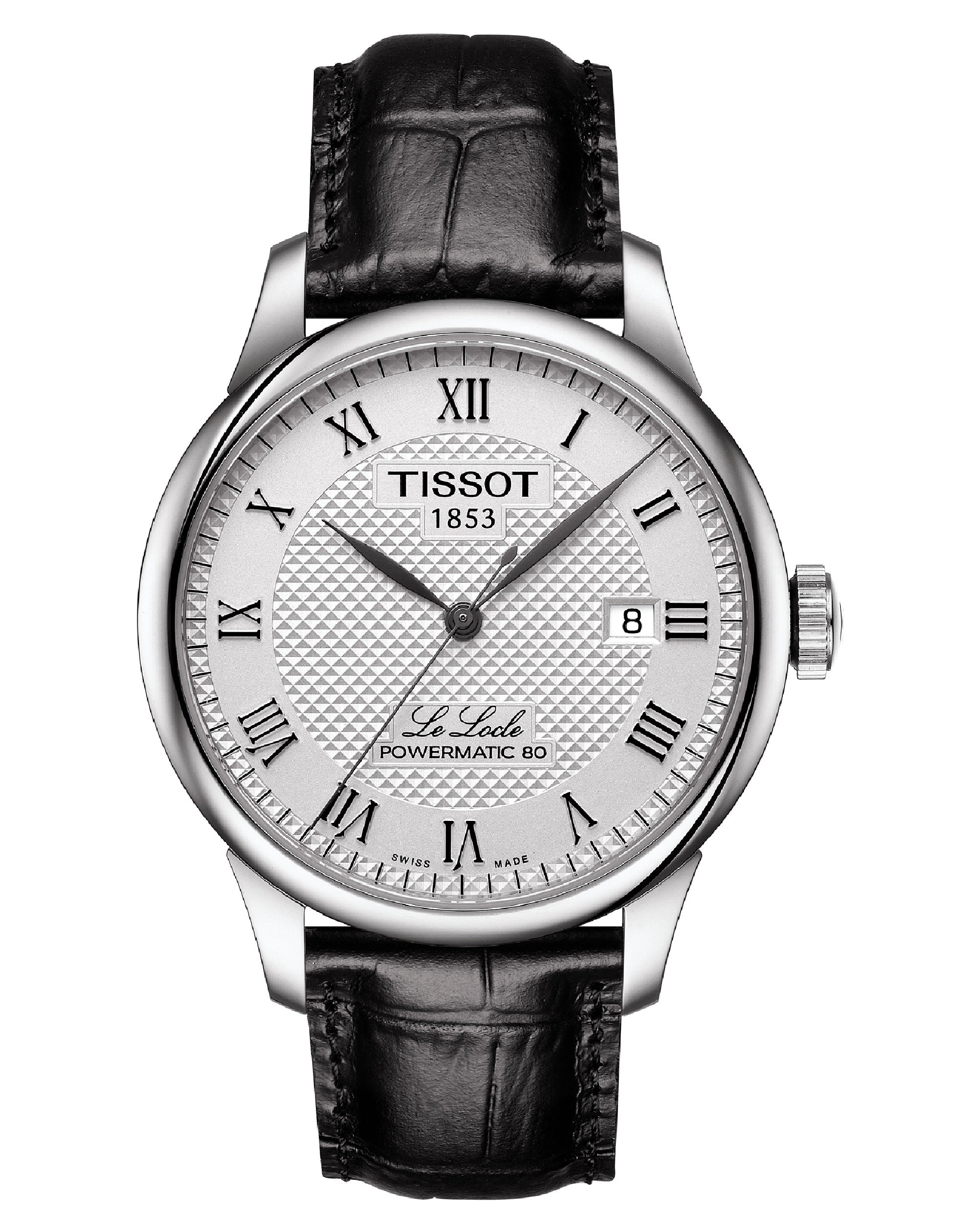 TISSOT LE LOCLE POWERMATIC 80H BLACK STRAP SILVER DIAL