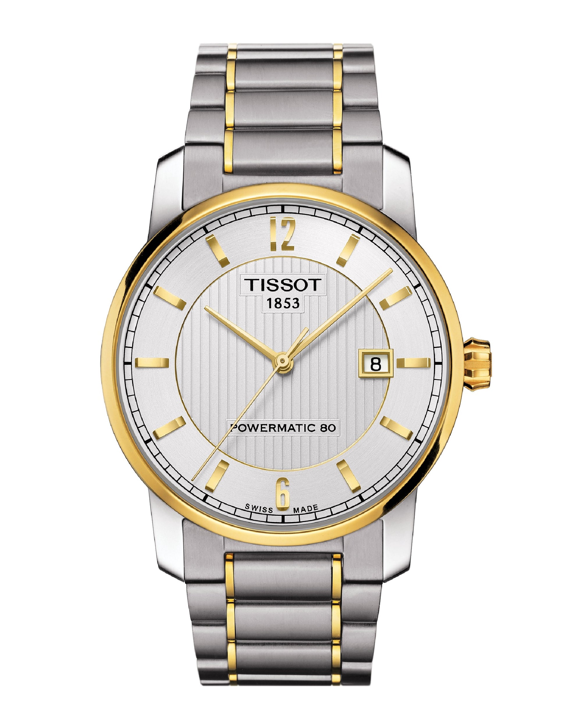 TISSOT TITANIUM POWERMATIC80 SILVER YELLOWGOLD PVD