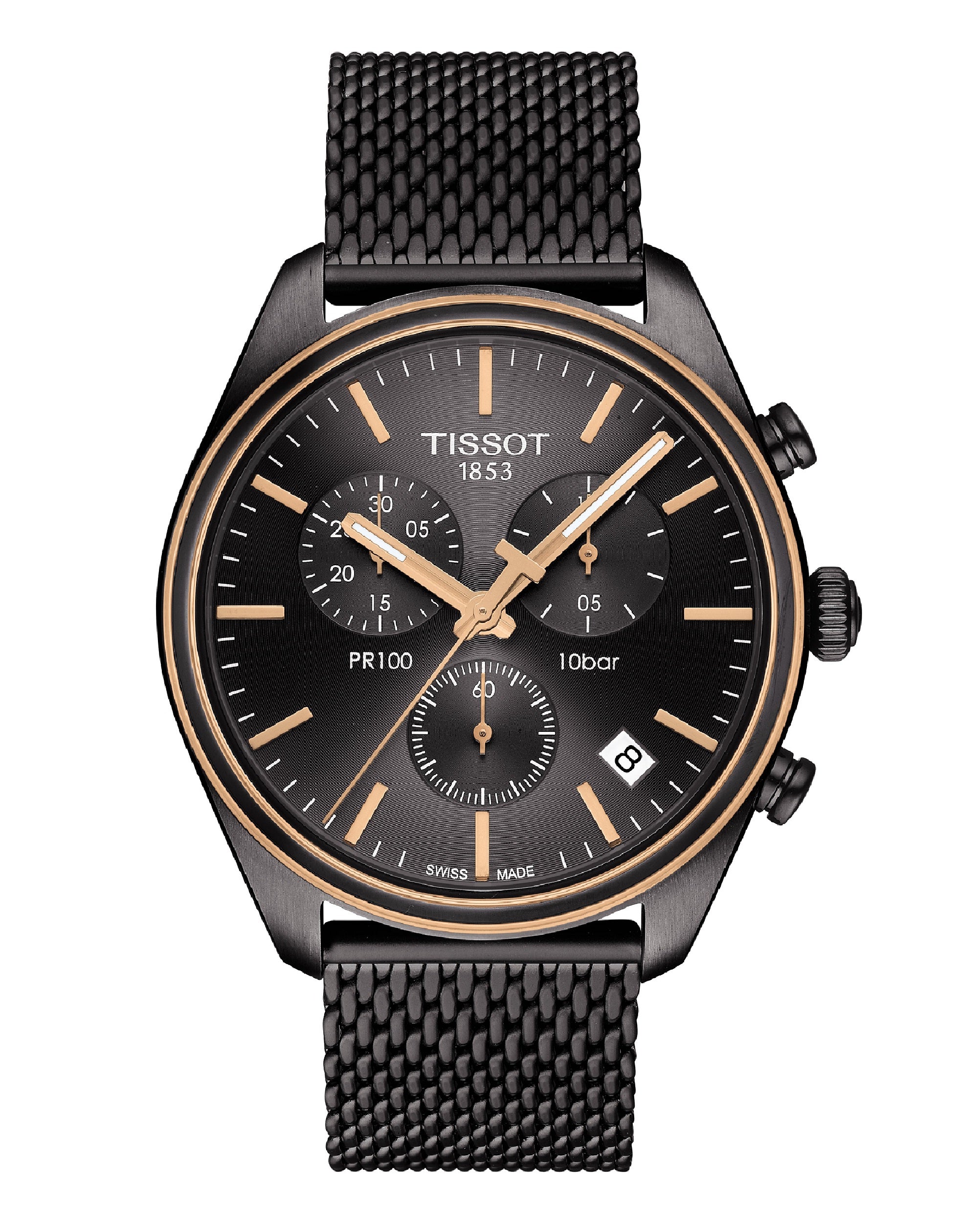 TISSOT PR100 CHRONOGRAPH GUN ROSE GOLD PVD COATING T101.417.23