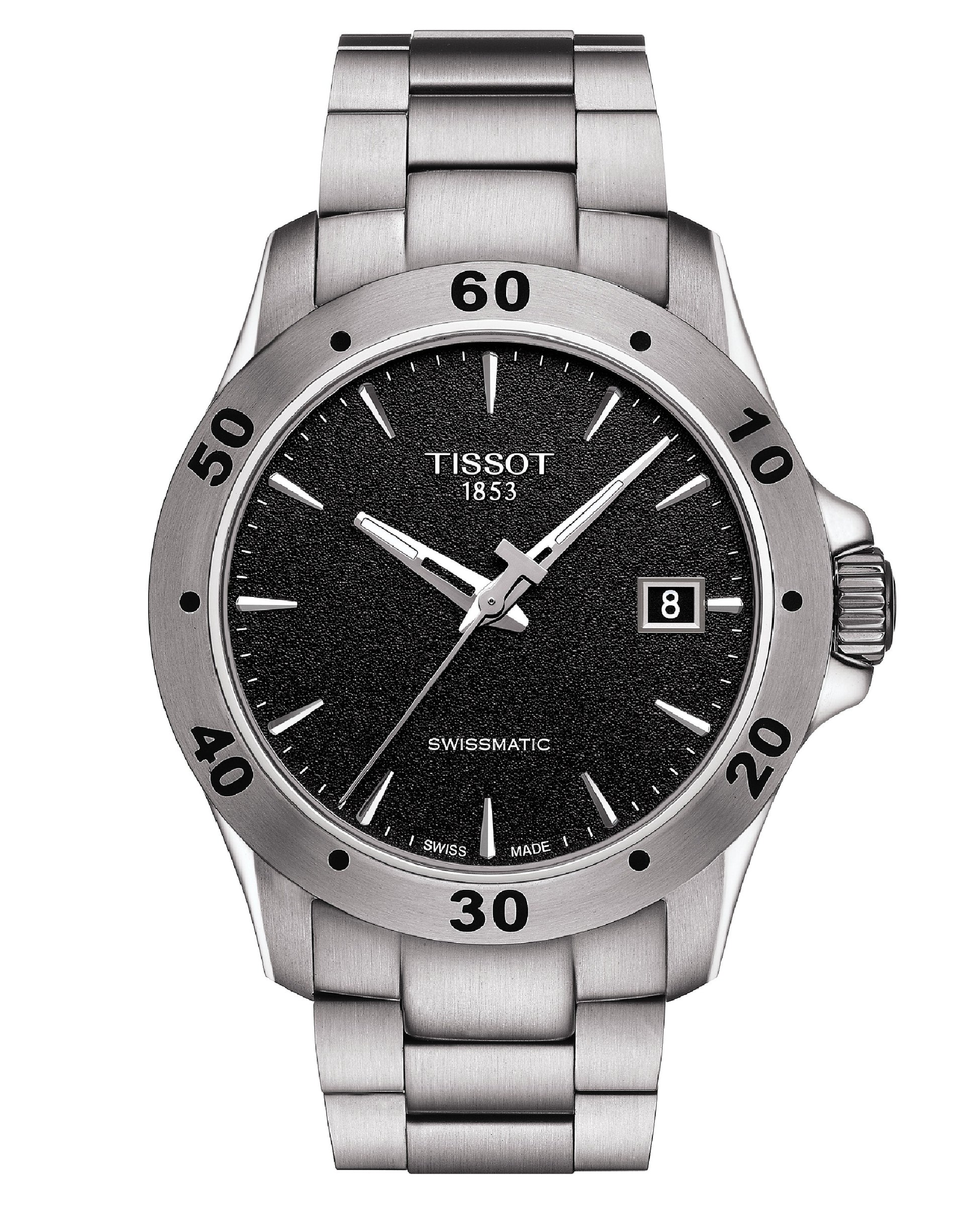 Tissot T106.407.11.051.00 TISSOT V8 SWISSMATIC Black Dial Silver Watch