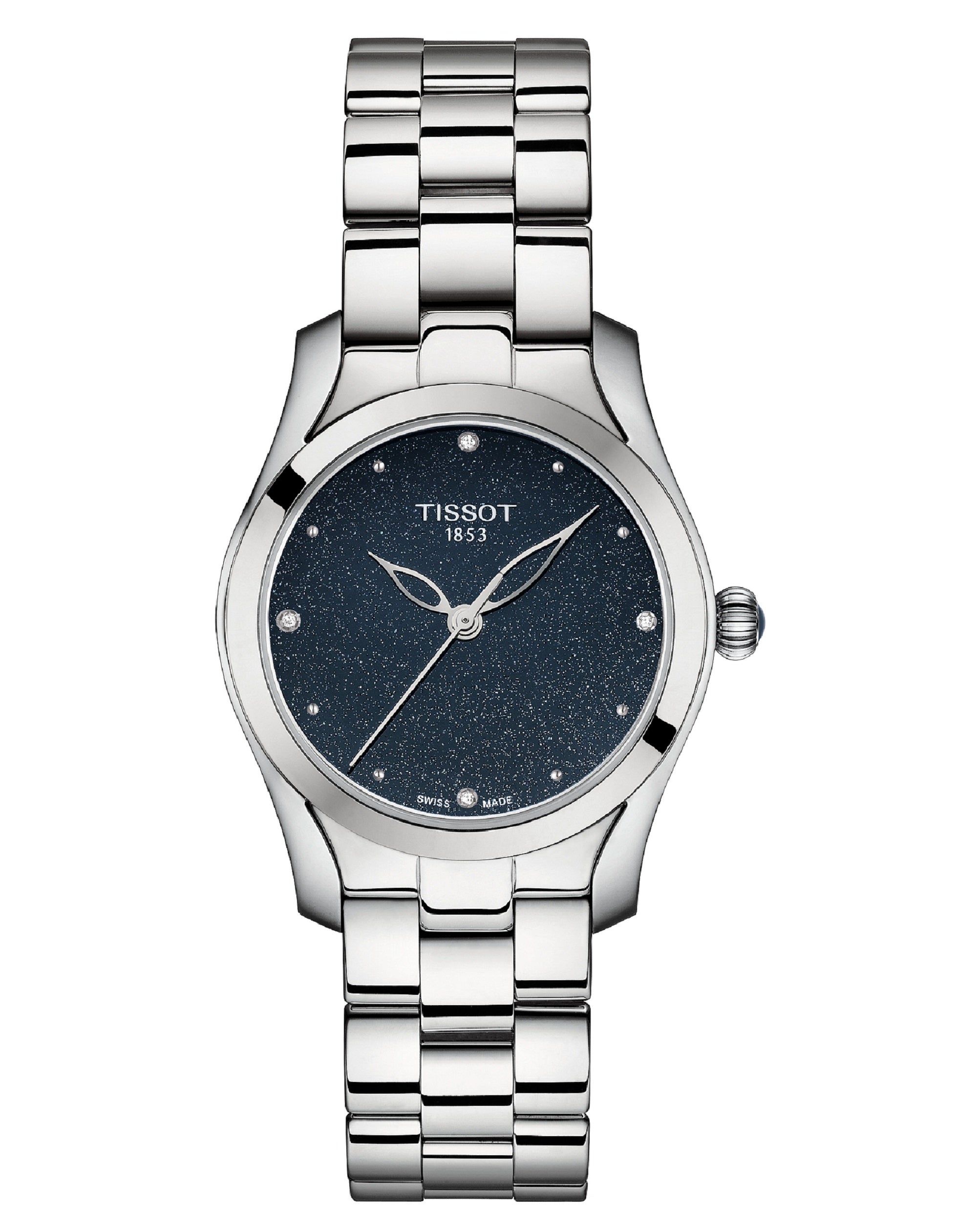 TISSOT T WAVE BLUE DIAL WITH SINGLE CUT DIAMONDS T112.210.11