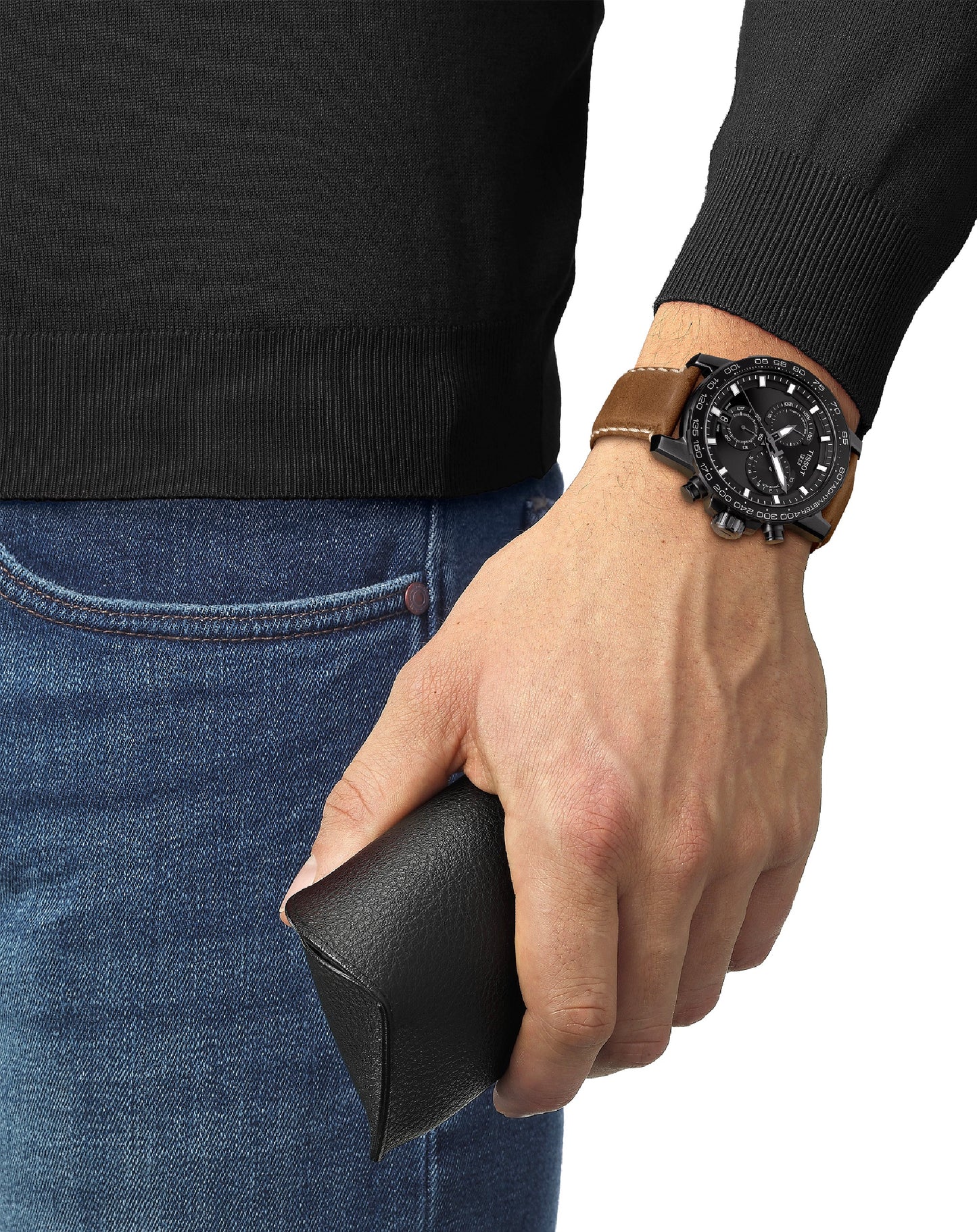 Tissot T125.617.36.051.01 TISSOT Supersport CHRONO Beige Leather Watch