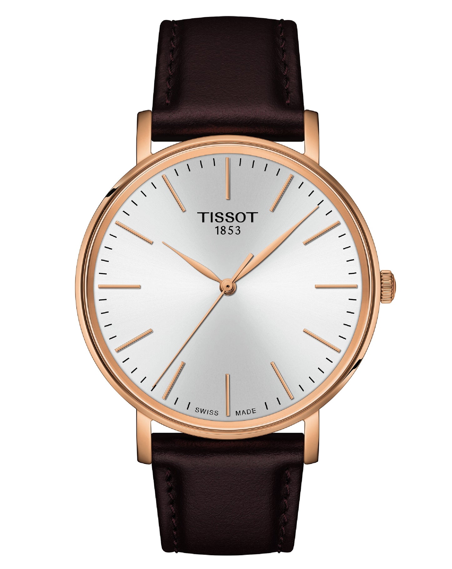 Tissot T143.410.36.011.00 Tissot EVERYTIME Gent BROWN Leather Watch