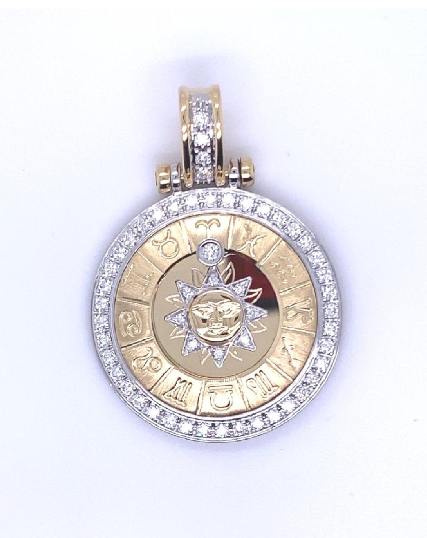 Diamonds 18 Kt Yellow Gold Horoscope Diamond Pendant Necklaces