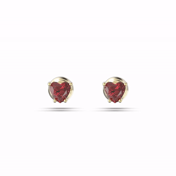 Swarovski 5639133 Swarovski Stilla HEART Cut, Red Stone Studs, Yellow Gold Tone Earrings