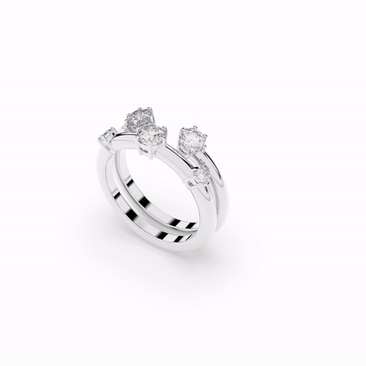 Swarovski 5640961 Swarovski CONSTELLA Round Cut, White Tone, Ring Set Size 55 Rings