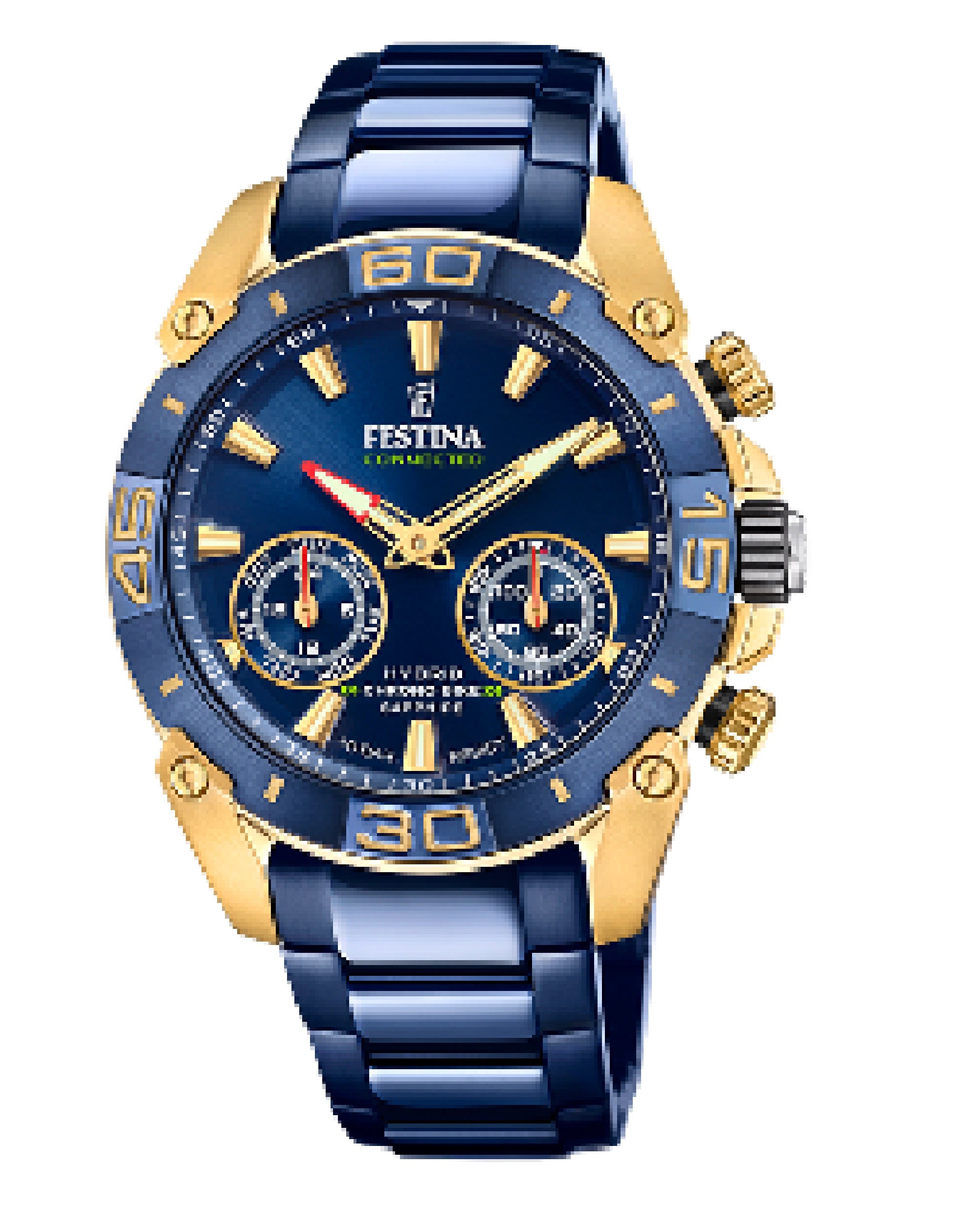 F20547 1 Connected Festina Chrono Bike Yellow Gold Blue Tone