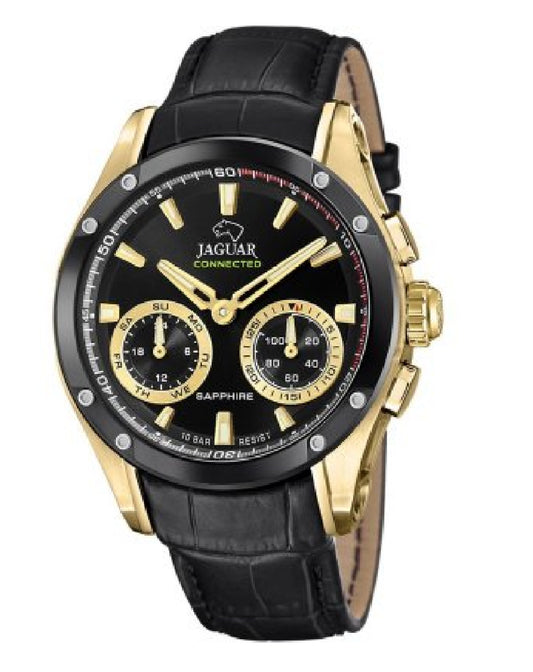 Jaguar J962/2 Jaguar Hybrid Stay Connected Black Dial With Gold Pvd Case SWISS WATCHES Watch