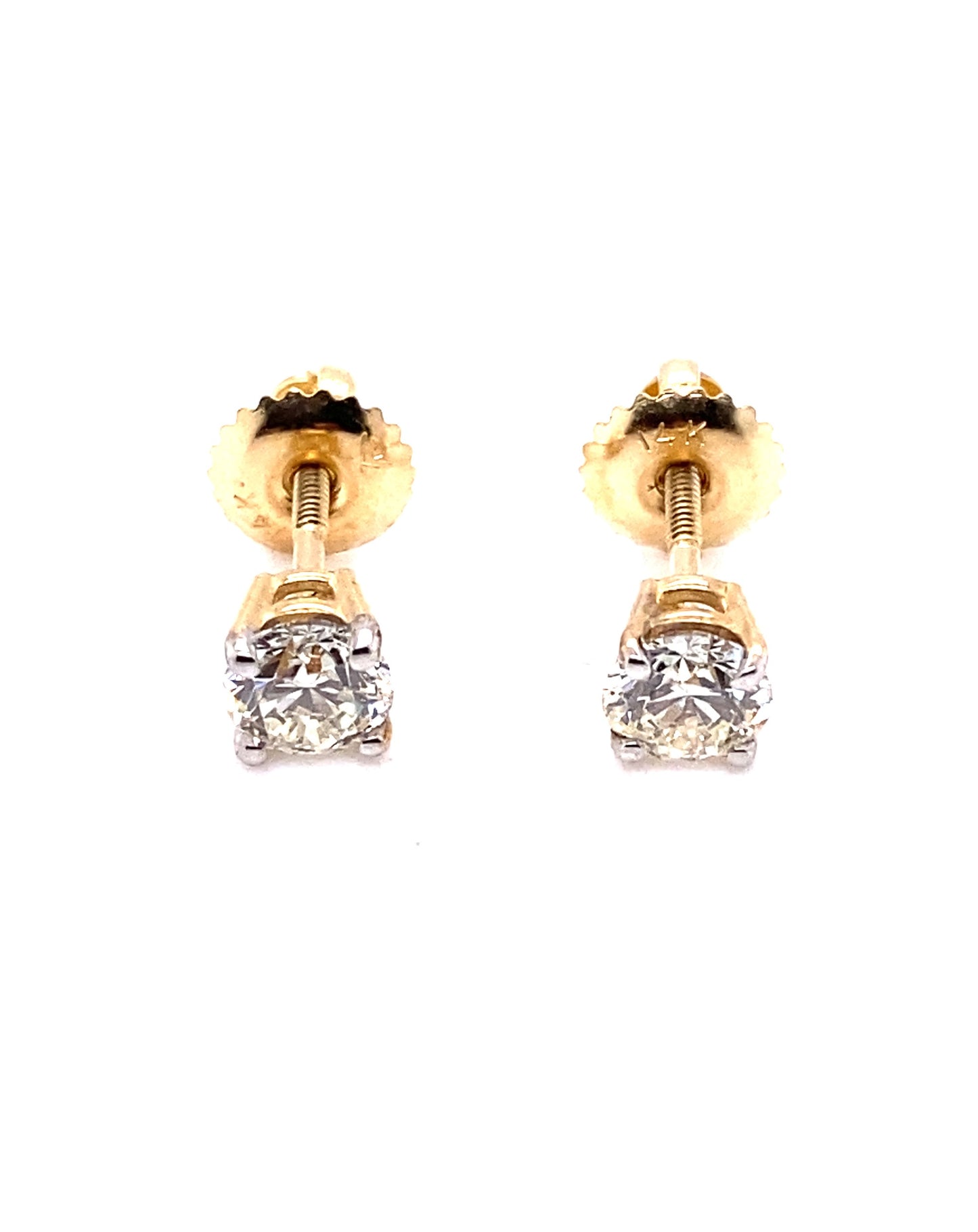 Diamonds Gold Earrings with Diamond Stud Setting, 0.75 CT Earrings