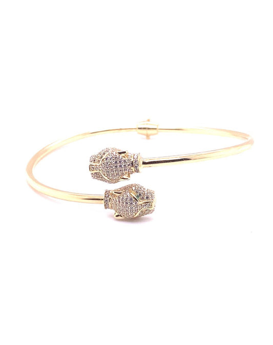 Gold 18 Kt Yellow Gold Panther Bangle Jewelry