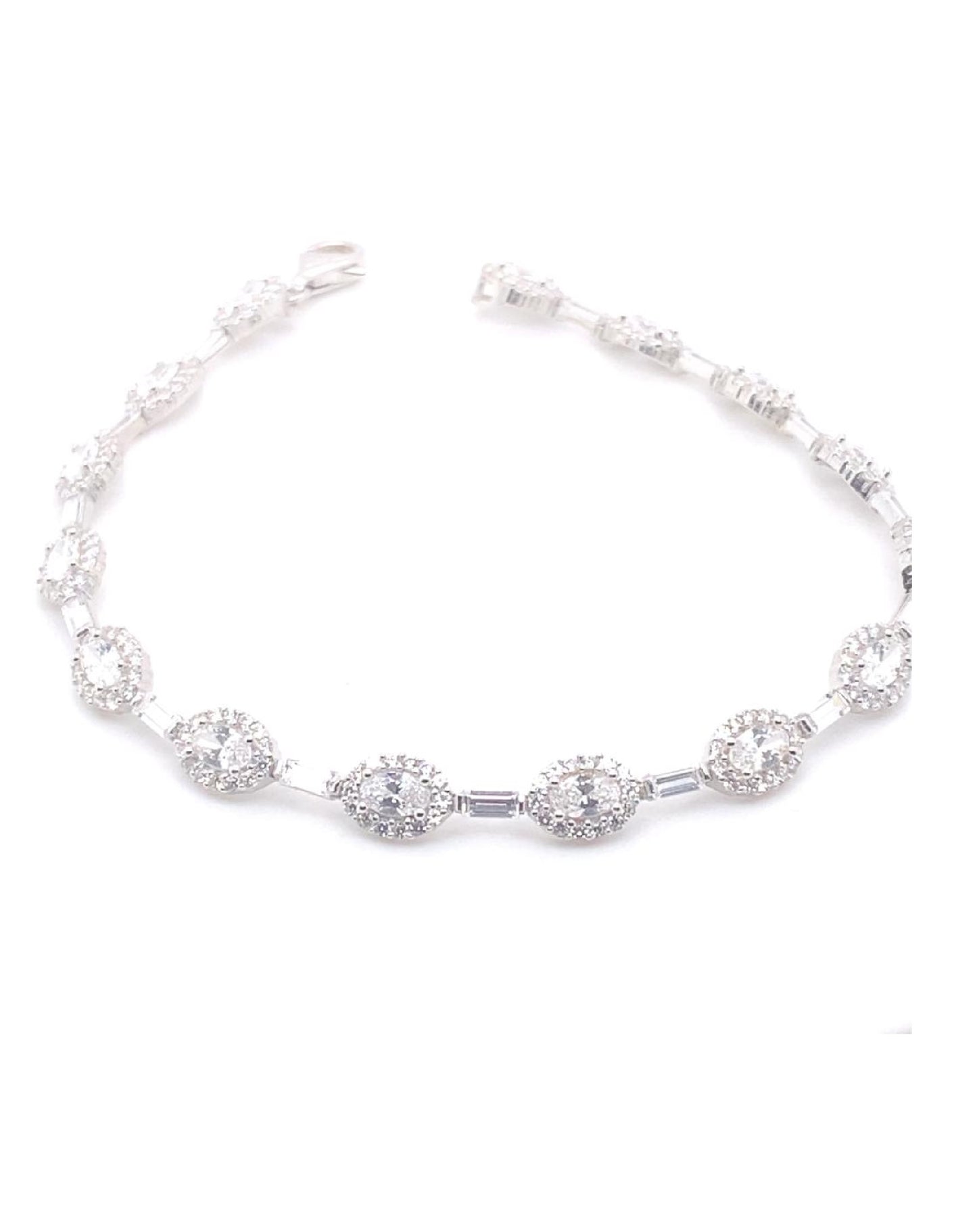 Gold 18 kt White Gold Bracelet With White Sapphires Jewelry
