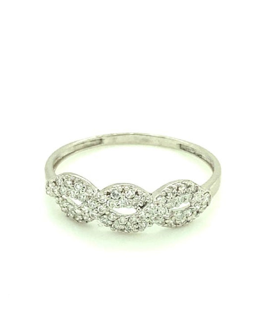 Diamonds 18 Kt White Gold Twist Diamond Ring Rings