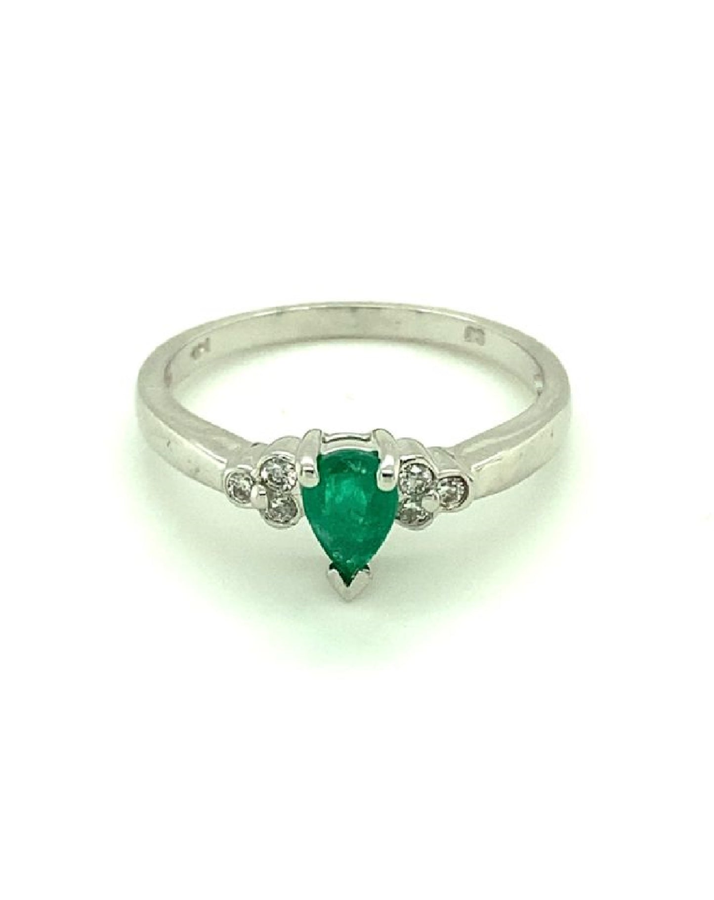 Diamonds White Emerald Diamond Ring 0.09 CT + 0.33 CT Rings
