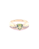 Diamonds Peridot Pear Cut Semi-Precious Diamond Ring Rings